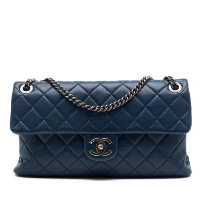 Chanel Large Quilted Shiny Sheepskin Burgundy Rocks Flap