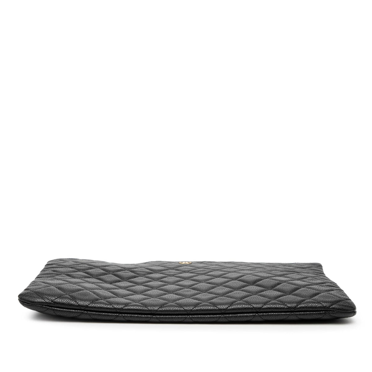 Chanel Large Quilted Stitched Calfskin Zip Pouch