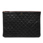 Chanel Large Quilted Stitched Calfskin Zip Pouch