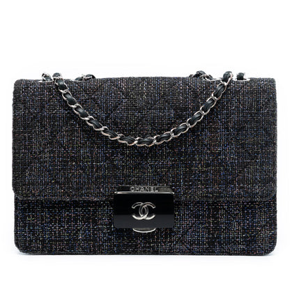 Chanel Large Quilted Tweed Beauty Lock Flap