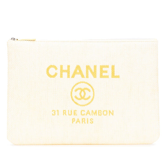 Chanel Large Raffia Deauville O Case Clutch