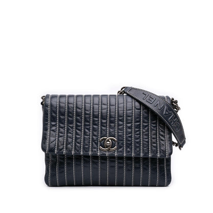 Chanel Large Vertical Quilted Lambskin Stitched Single Flap