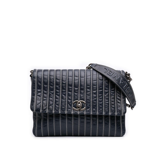Chanel Large Vertical Quilted Lambskin Stitched Single Flap