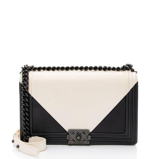 Chanel Leather Geometric Medium Boy Bag