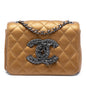 Chanel Limited Edition Mini Quilted Metallic Lambskin CC Chain Fringe Full Flap