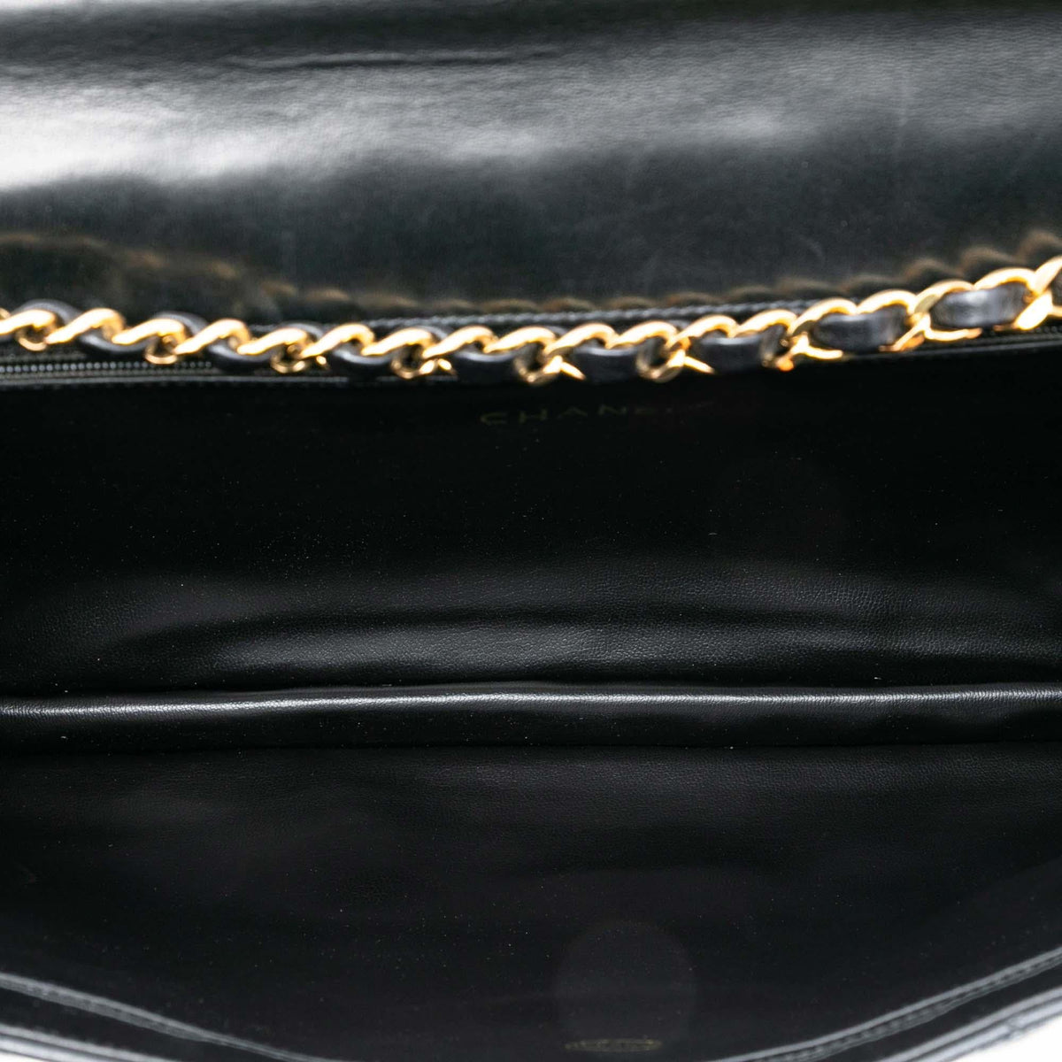 Chanel Maxi XL Quilted Lambskin Clutch with Chain