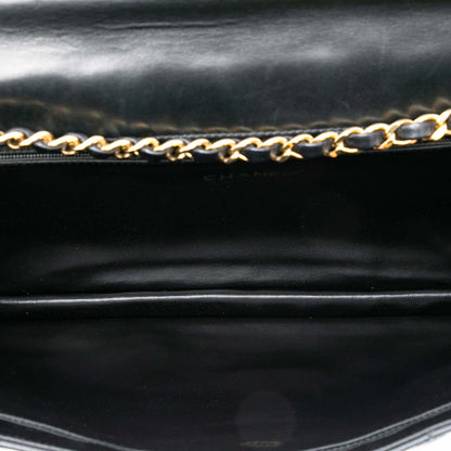 Chanel Maxi XL Quilted Lambskin Clutch with Chain