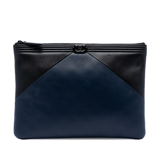 Chanel Medium Bicolor Lambskin Boy O Case Clutch