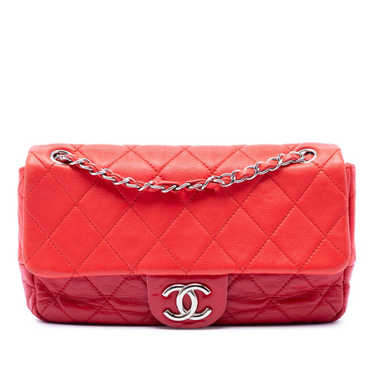 Chanel Medium Bicolor Lambskin and Calfskin CC Chain Flap