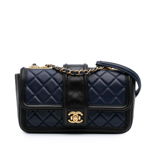 Chanel Medium Bicolor Quilted Lambskin Elegant CC Flap