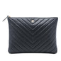 Chanel Medium CC Chevron Caviar O Case Clutch