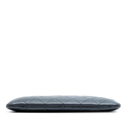 Chanel Medium CC Quilted Caviar O Case Clutch