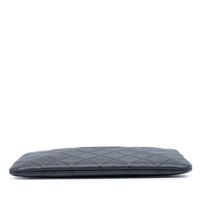 Chanel Medium CC Quilted Caviar O Case Clutch