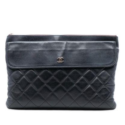 Chanel Medium CC Quilted Lambskin Flap Cosmetic Case
