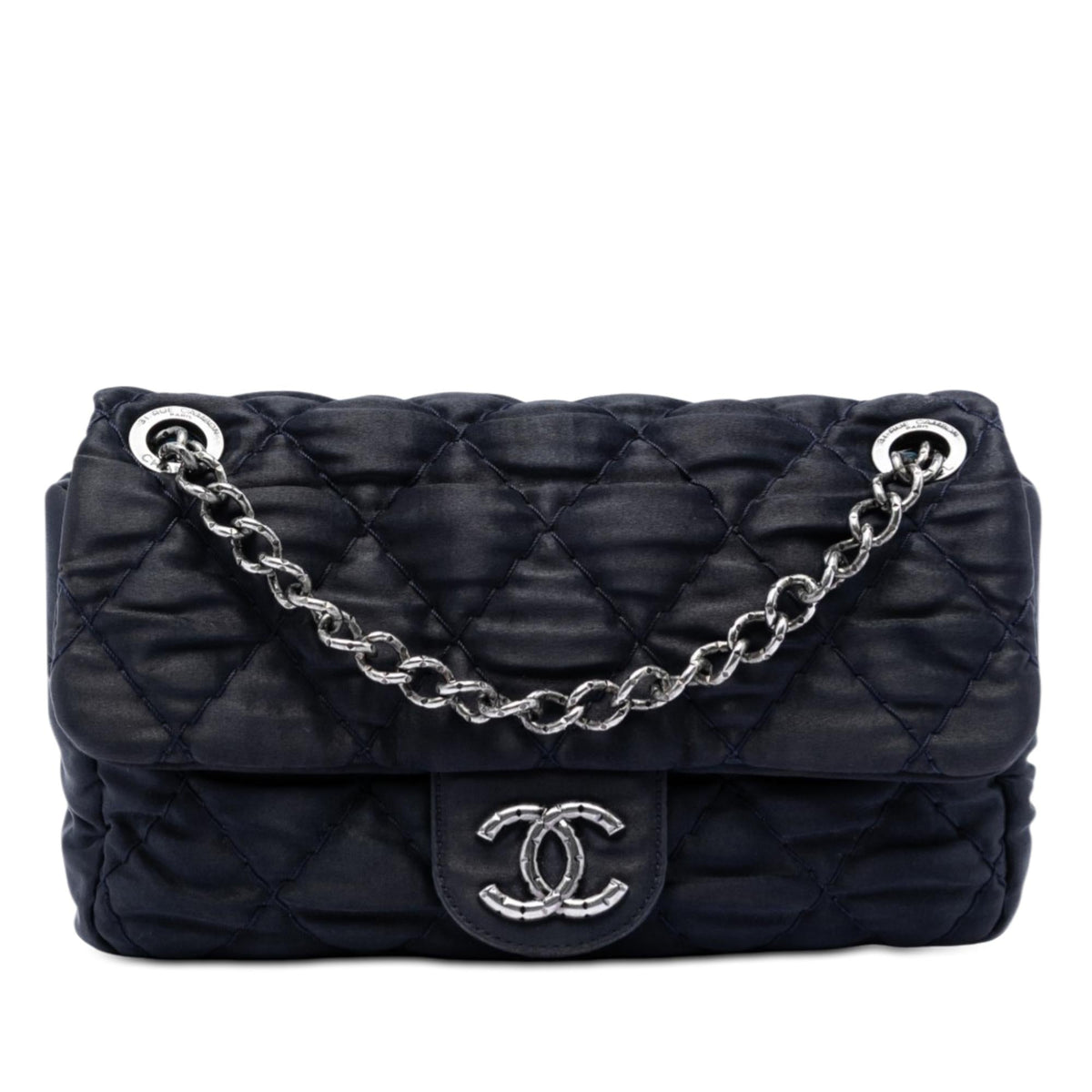 Chanel Medium CC Quilted Satin Single Flap