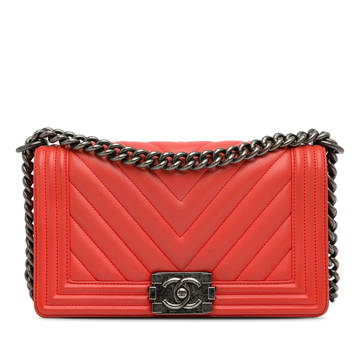 Chanel Medium Calfskin Chevron Boy Flap