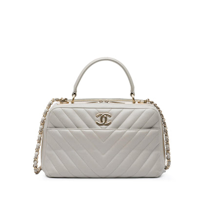 Chanel Medium Chevron Lambskin Trendy CC Bowling Bag