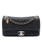 Chanel Medium Chevron Wrinkled Calfskin Medallion Charm Flap