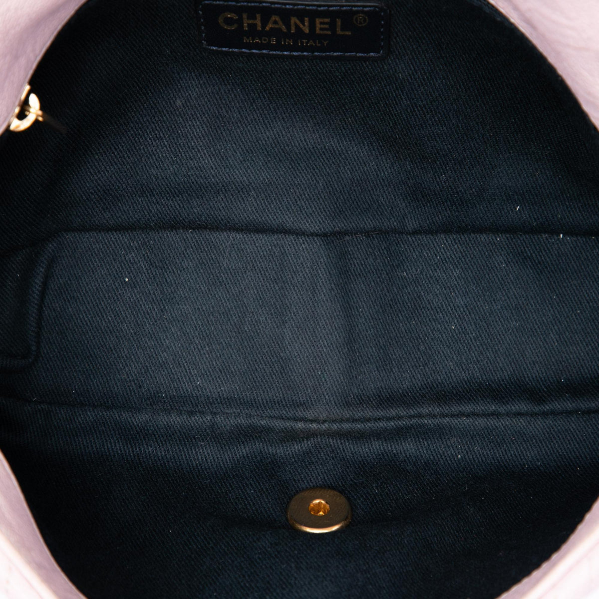 Chanel Medium Chevron Wrinkled Calfskin Medallion Charm Flap