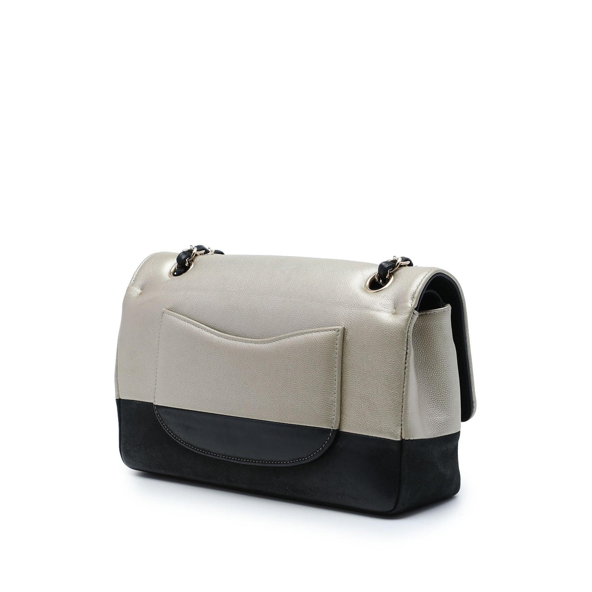 Chanel Medium Classic Bicolor Caviar and Iridescent Calfskin Double Flap