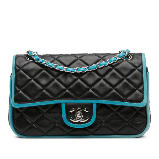 Chanel Medium Classic Bicolor Quilted Lambskin Double Flap