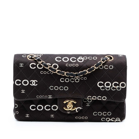 Chanel Medium Classic Canvas Coco Print Double Flap