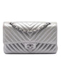 Chanel Medium Classic Chevron Iridescent Lambskin Double Flap