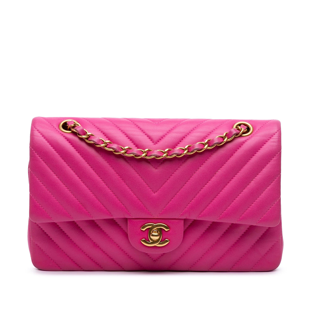 Chanel Medium Classic Chevron Lambskin Double Flap