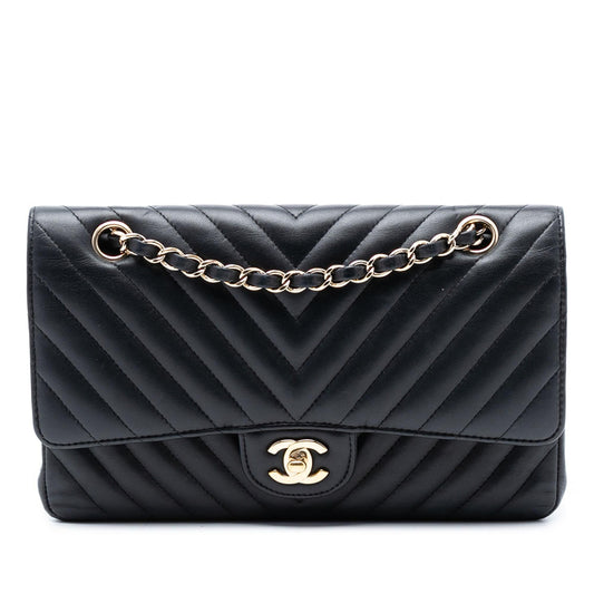 Chanel Medium Classic Chevron Lambskin Double Flap