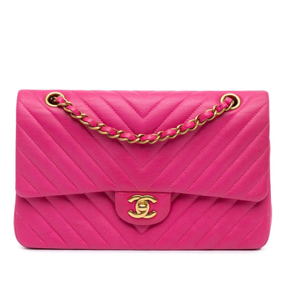 Chanel Medium Classic Chevron Lambskin Double Flap