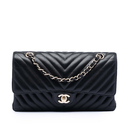 Chanel Medium Classic Chevron Lambskin Double Flap