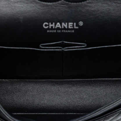 Chanel Medium Classic Chevron Lambskin So Black Double Flap