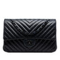 Chanel Medium Classic Chevron Lambskin So Black Double Flap