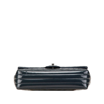 Chanel Medium Classic Chevron Patent Double Flap
