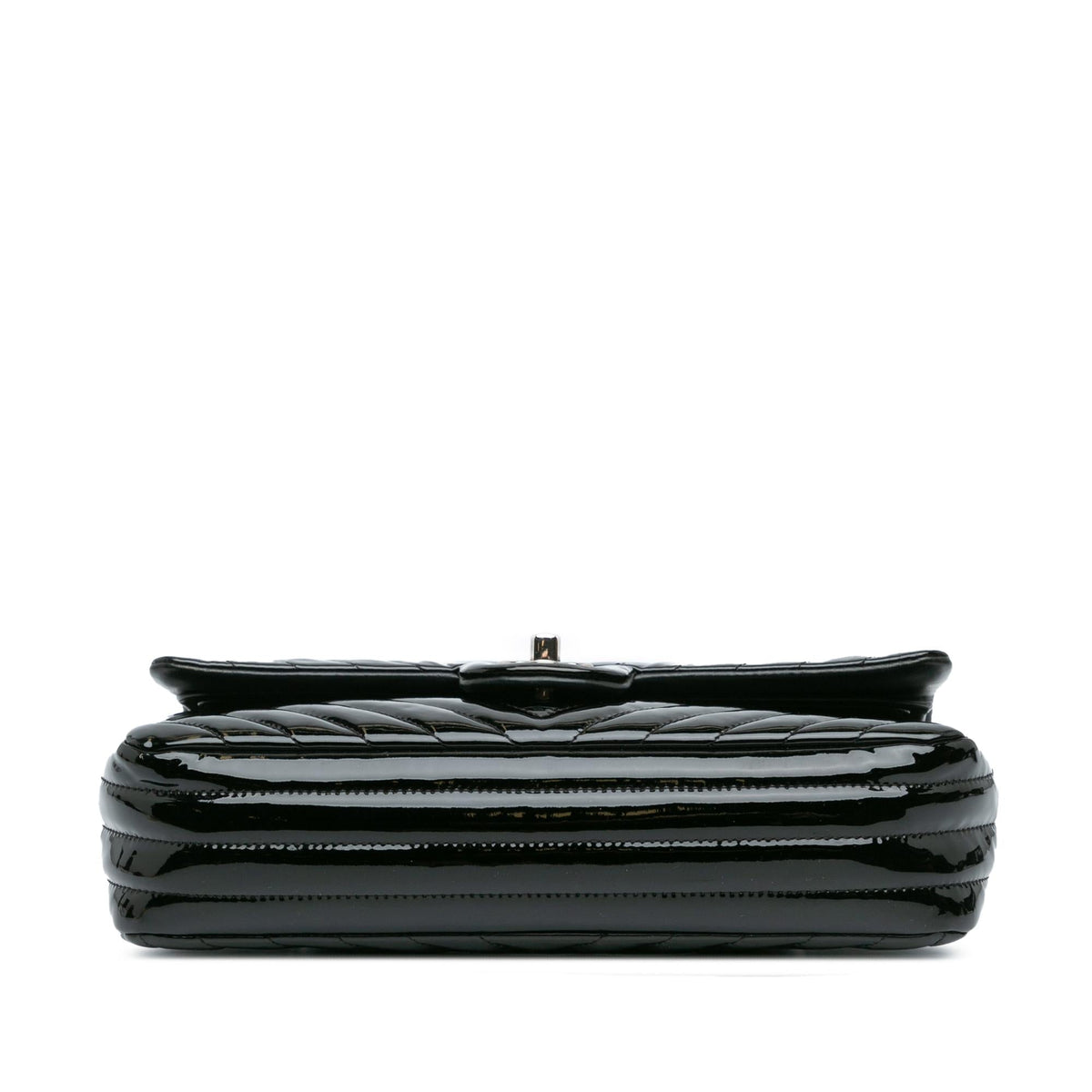 Chanel Medium Classic Chevron Patent Double Flap