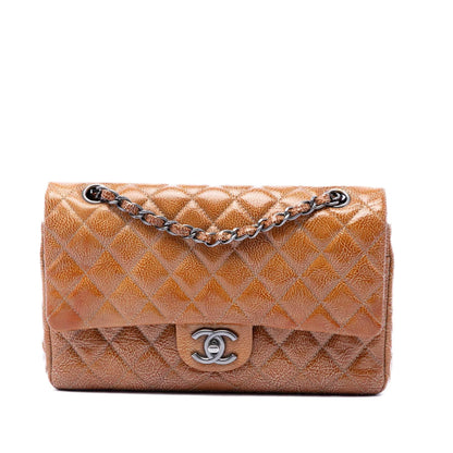 Chanel Medium Classic Crinkled Patent Double Flap