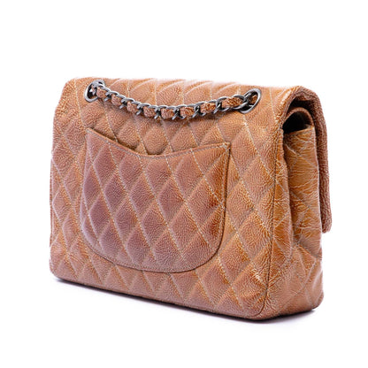 Chanel Medium Classic Crinkled Patent Double Flap