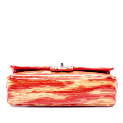 Chanel Medium Classic Patent Striped Double Flap
