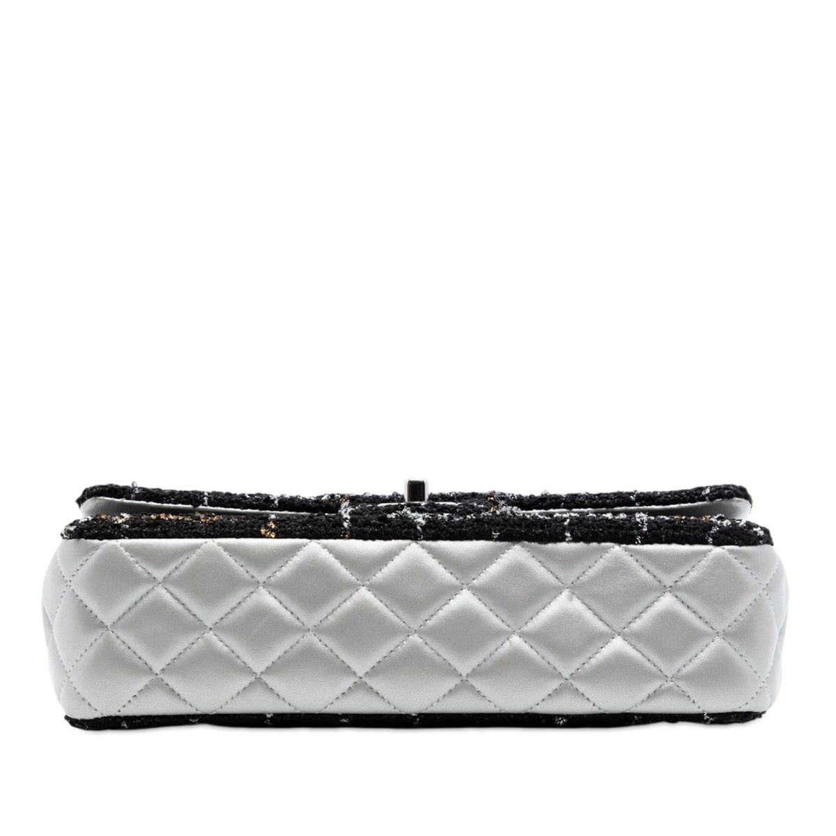 Chanel Medium Classic Quilted Tweed and Metallic Lambskin Double Flap