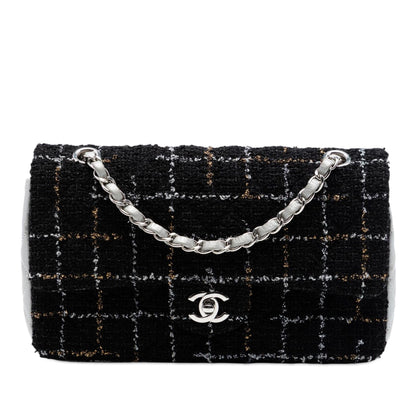 Chanel Medium Classic Quilted Tweed and Metallic Lambskin Double Flap