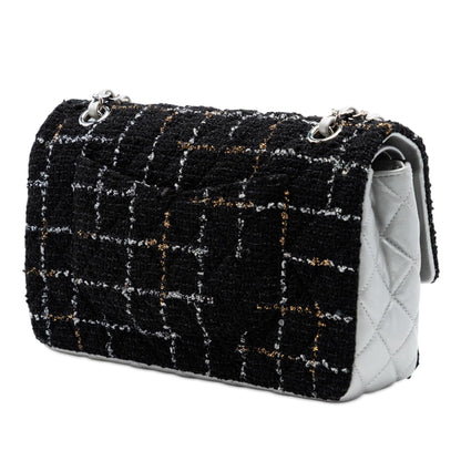 Chanel Medium Classic Quilted Tweed and Metallic Lambskin Double Flap