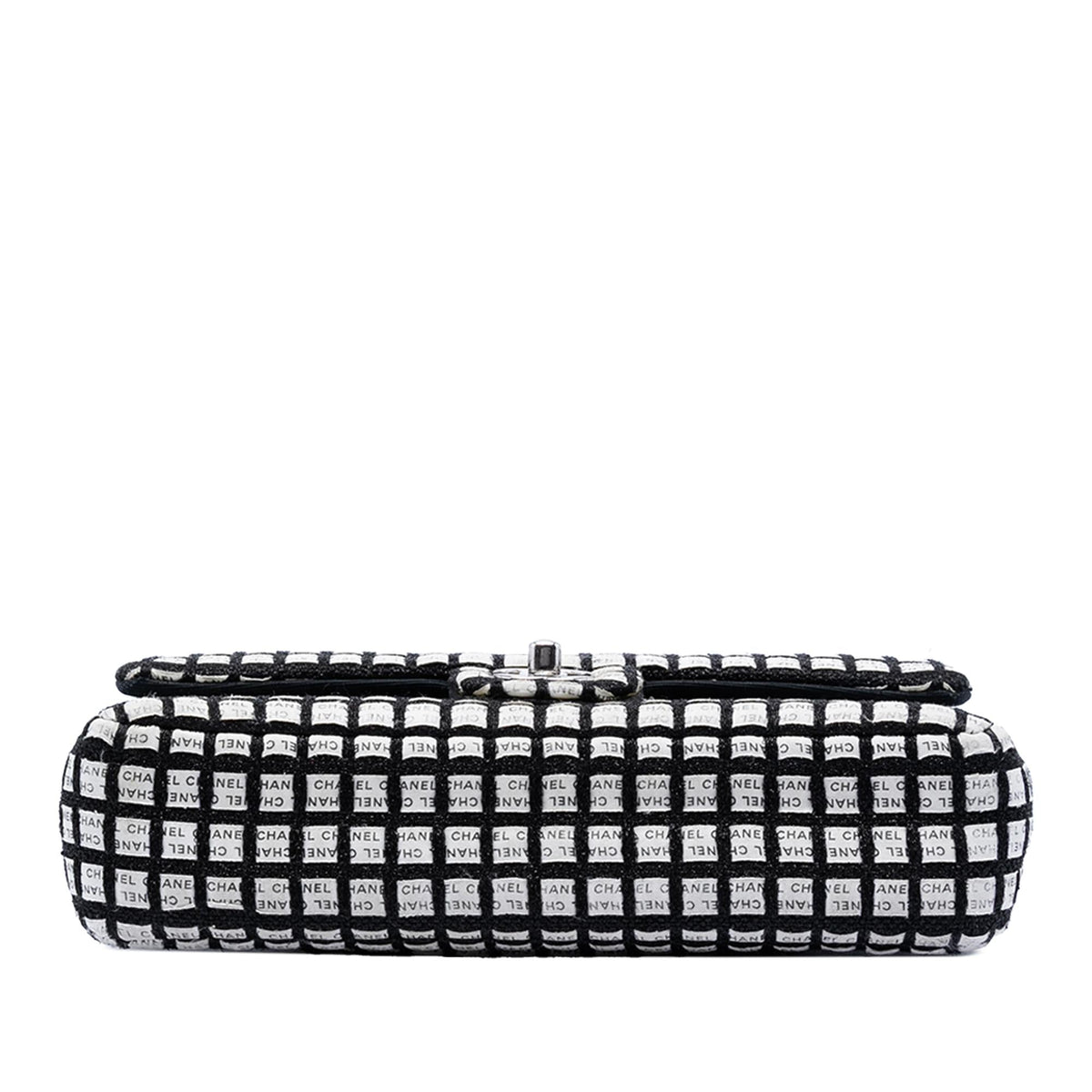 Chanel Medium Classic Ribbon and Tweed Logo Double Flap