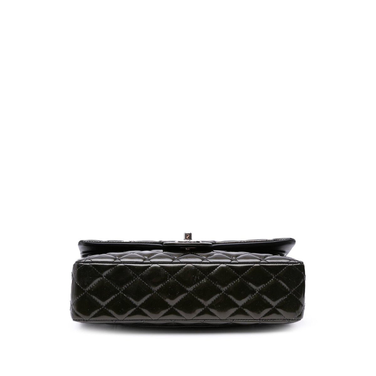 Chanel Medium Classic Striped Patent Double Flap