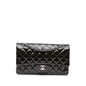 Chanel Medium Classic Striped Patent Double Flap