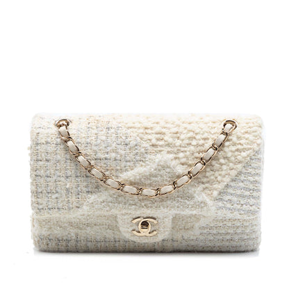 Chanel Medium Classic Tweed Patchwork Double Flap