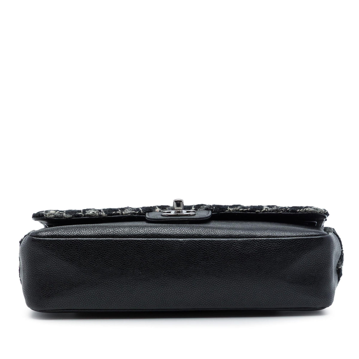 Chanel Medium Classic Tweed and Caviar Double Flap