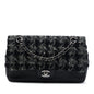 Chanel Medium Classic Tweed and Caviar Double Flap
