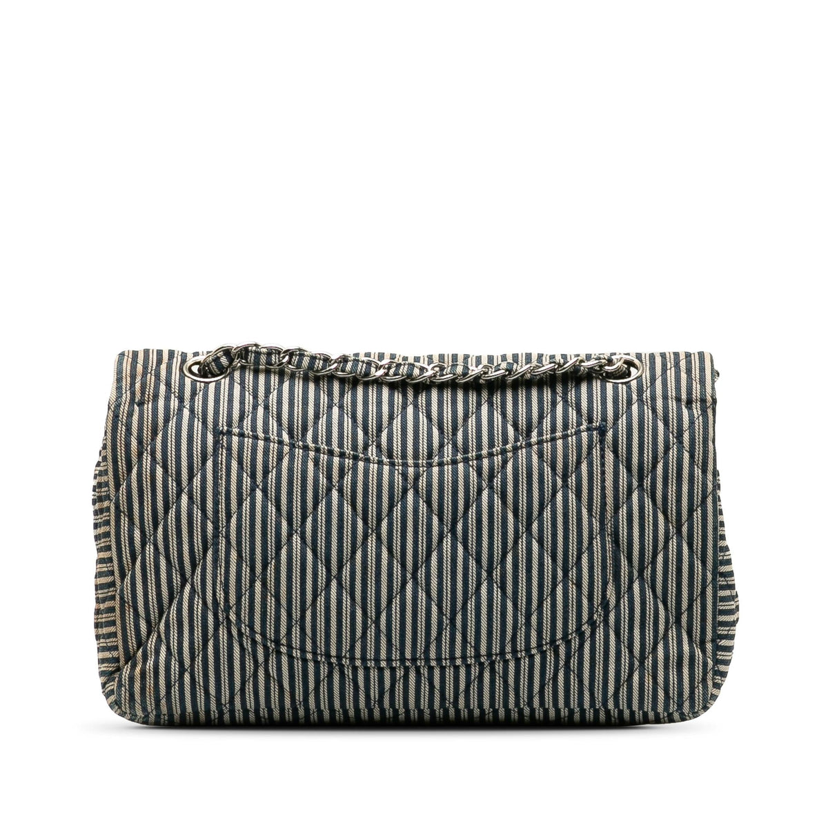 Chanel Medium Cotton Striped Double Flap