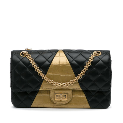 Chanel Medium Croc Embossed Lambskin 2.55 Reissue Double Flap Bag