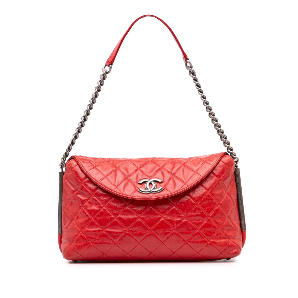 Chanel Medium Glazed Calfskin Stitch It Fold Over Flap